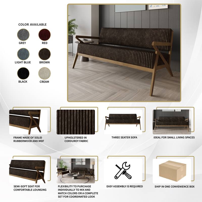 CraftPorch Chic Modern Velvet Upholstered Sofa