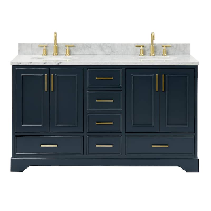 Ariel M061DCW2OVO Stafford 61" Free Standing Double Basin Vanity Set - Midnight Blue - Painted