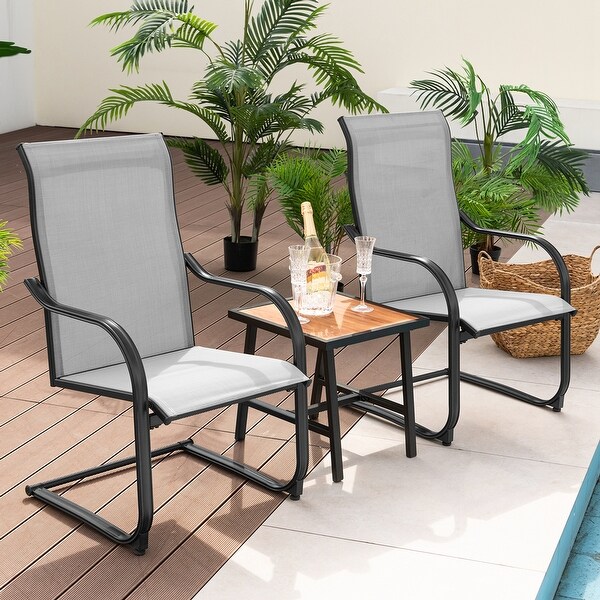 gray metal patio chairs