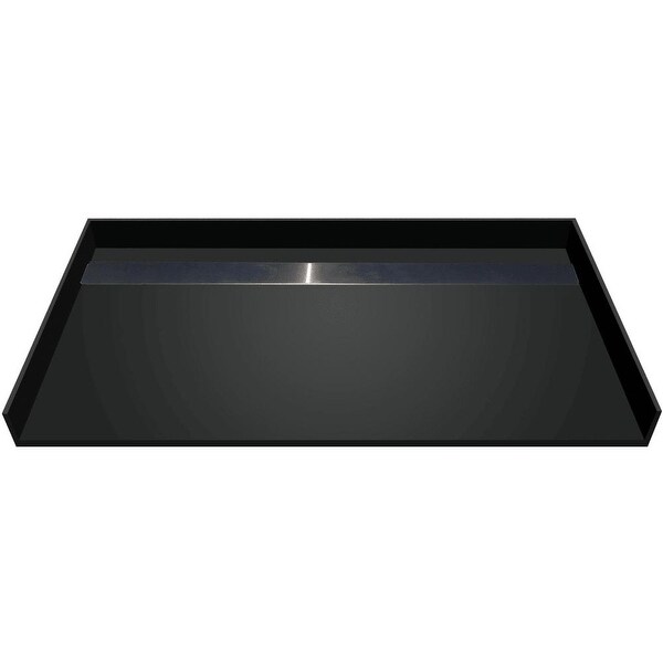 Tile Redi RT4260CBFB-PVC3 Redi Trench 60" X 42" Three Wall Alcove Shower Pan Barrier Free and 2" Rear Drain - Brushed Nickel
