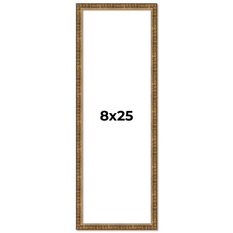 8x25 Frame Gold Solid Wood Picture Frame - Complete Modern Photo Frame