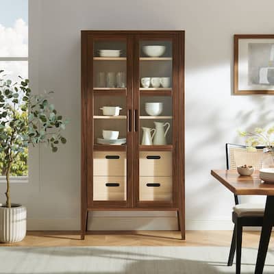 Nell 71" Glass Door Tall Display Storage Cabinet - 7'9" x 9'9"