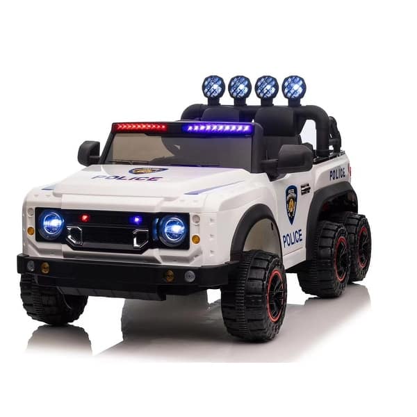 slide 2 of 10, Police Ride On Car for Kids, 24V, Bluetooth, 6-Wheel Suspension, Remote Control