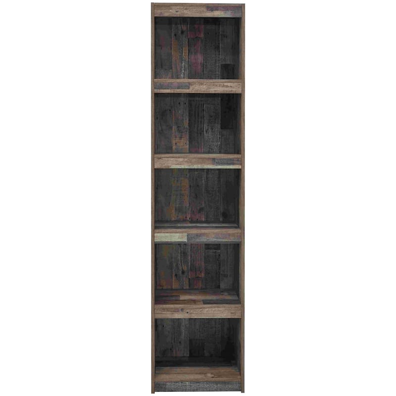 Pier with 5 Open Compartments and Plank Style, Multi Gray