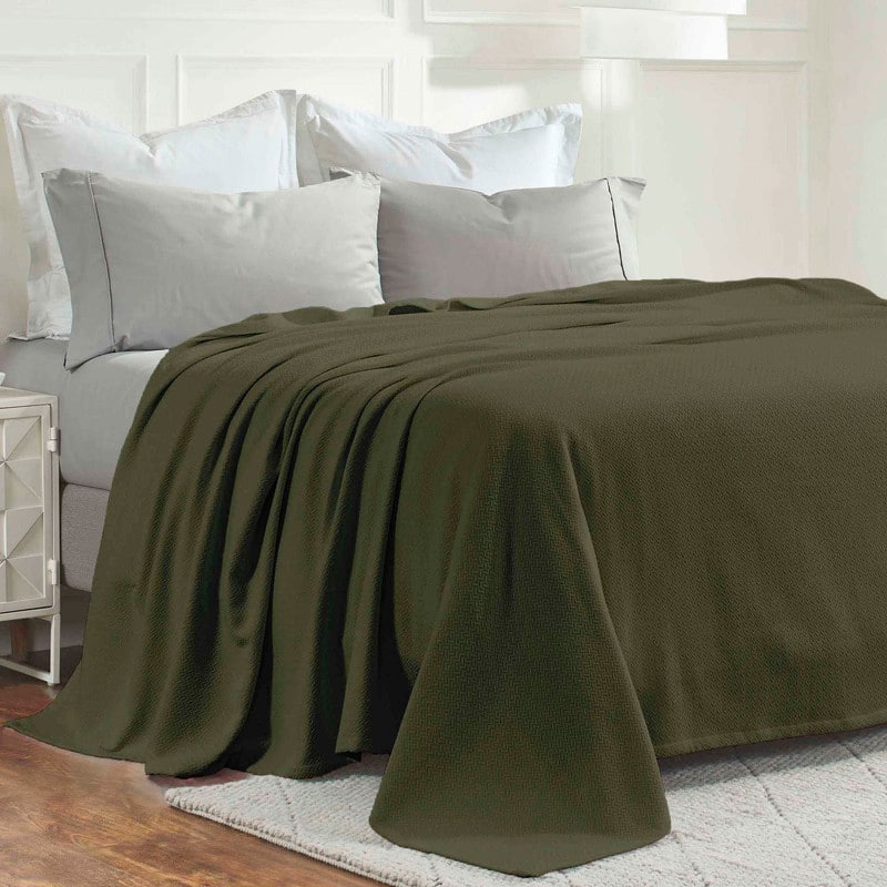 Superior Nobel Cotton Textured Chevron Lightweight Woven Blanket