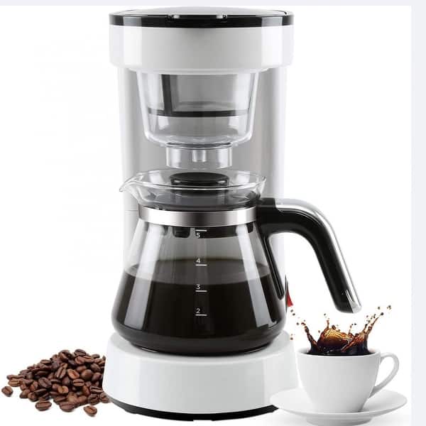 5 Cups Small Drip Coffee Maker with Reusable Filter Coffee Pot - Bed Bath &  Beyond - 35569107