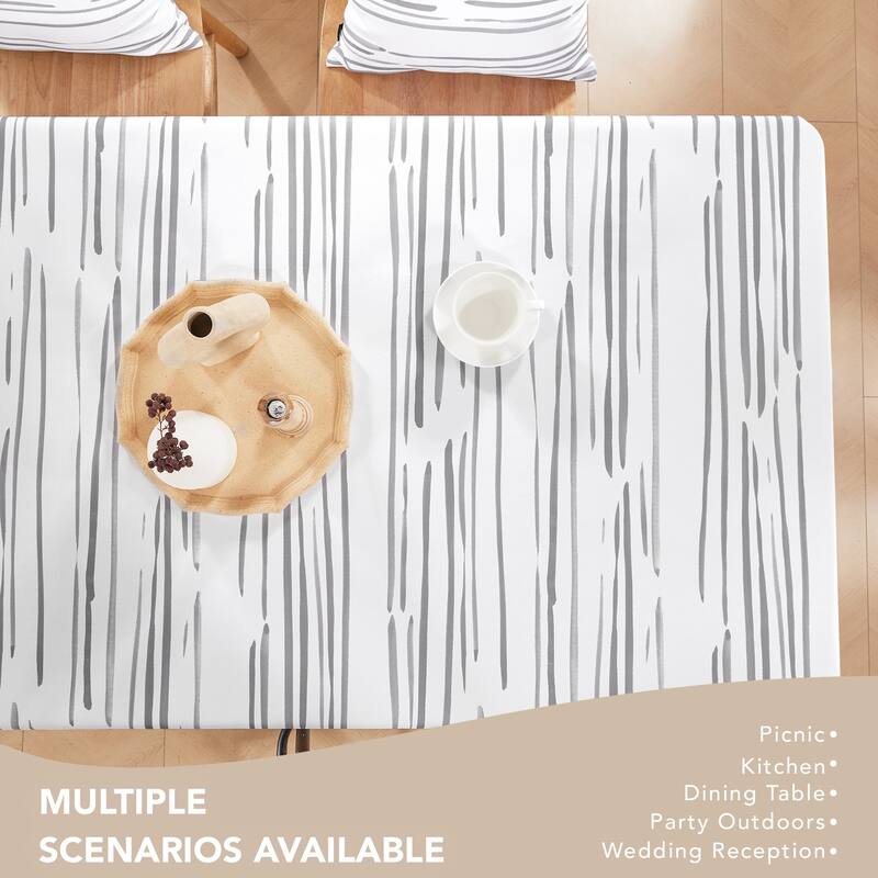Deconovo Calm Water Water Resistant Tablecloth for Dining Table 60x84in