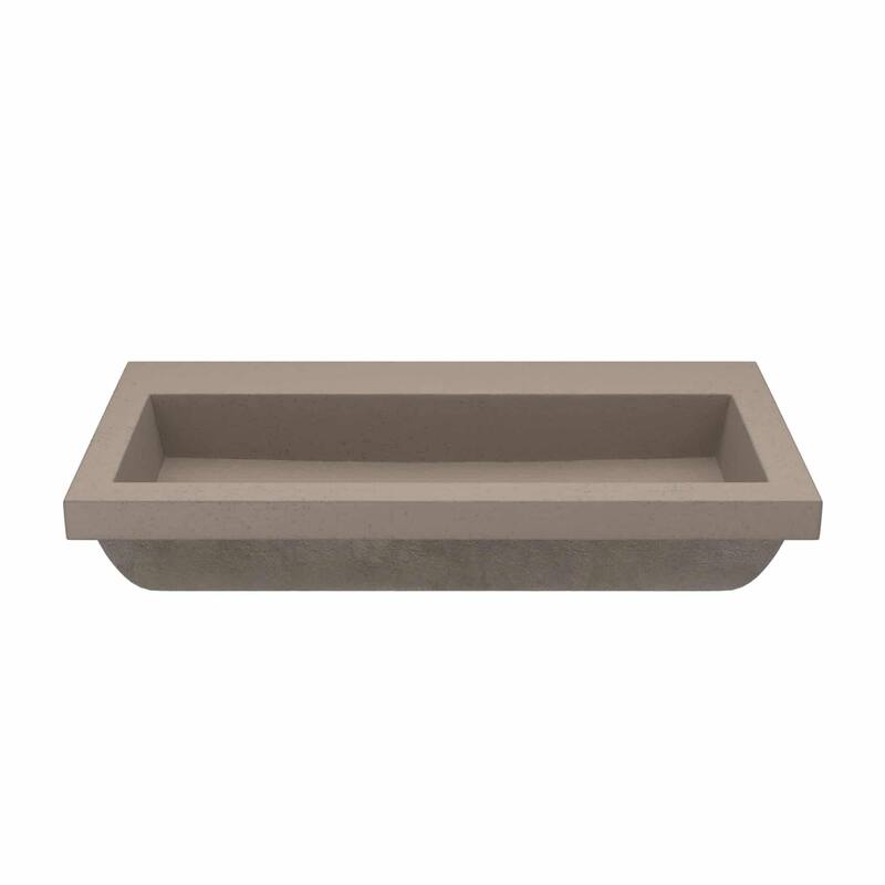 36" NativeStone Trough Drop-in Rectangular Bathroom Sink - 36" x 19" x 5"
