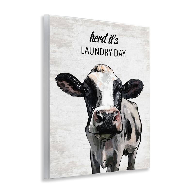 Stupell Herd It's Laundry Day Cow Wall Plaque Art Design By Lettered and Lined