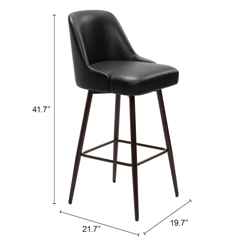 Keppel Swivel Barstool Black & Bronze