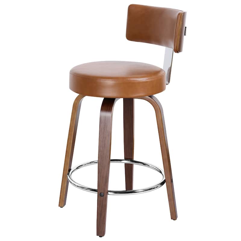 Faux Leather Upholstered Swivel Counter/ Bar Stools Set of 1/2/4