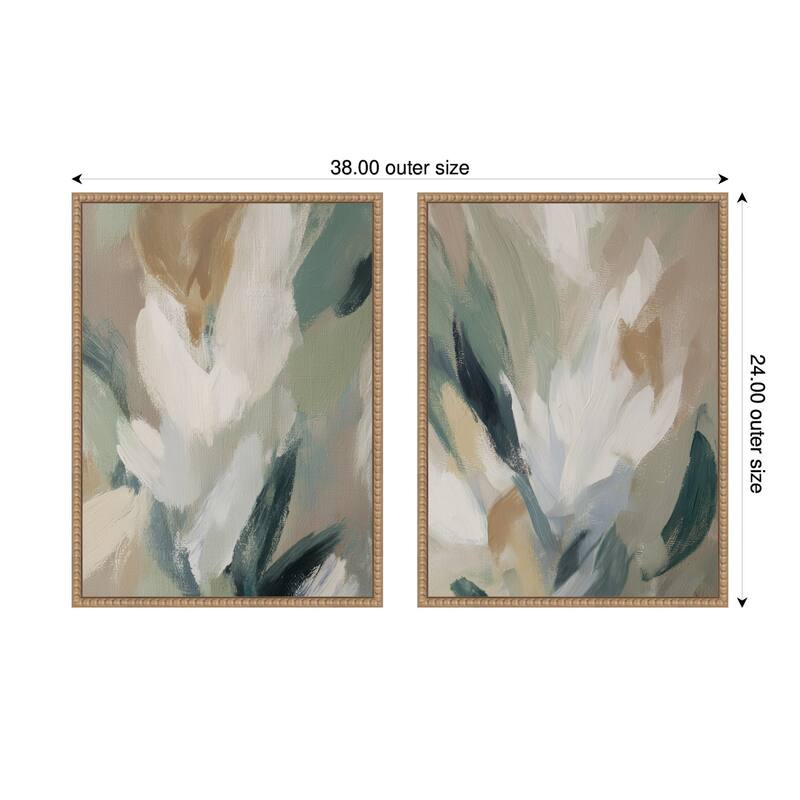 Kate and Laurel Plant Form No. 1 & No. 2 2 Piece Framed Canvas Wall Art Set by Amy Lighthall