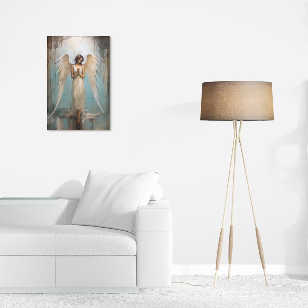 Wynwood Studio Canvas Spiritual and Religious Visitation White and Vanilla Rustic Wall Art Canvas Print