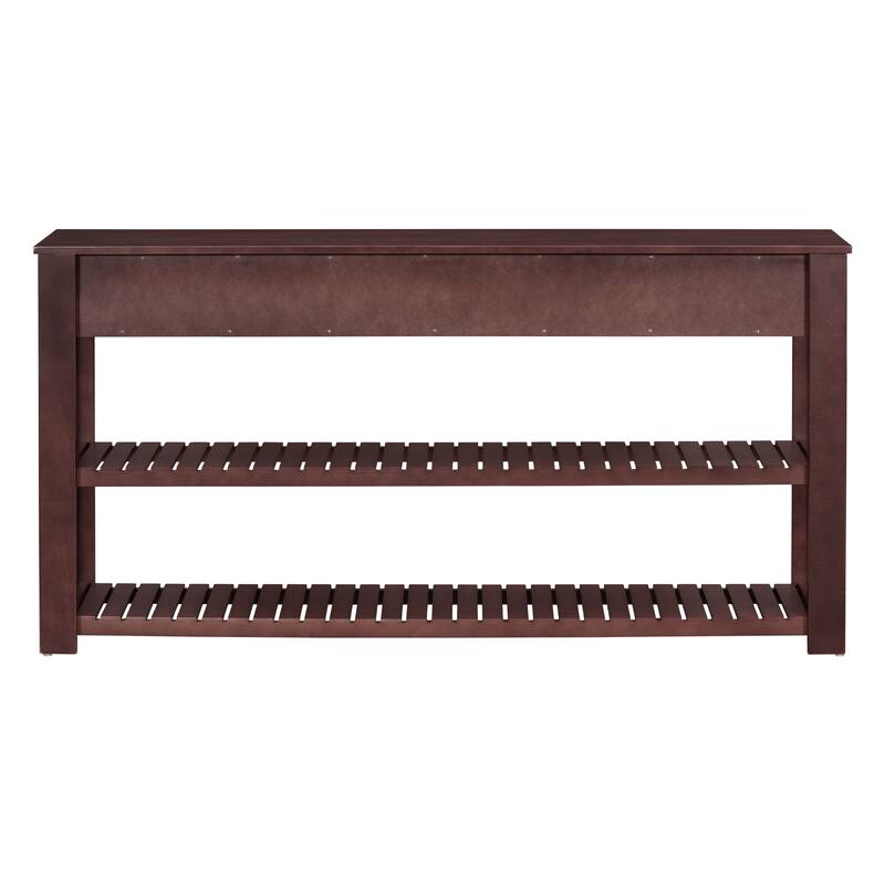 Console Table with double shelves and drawers