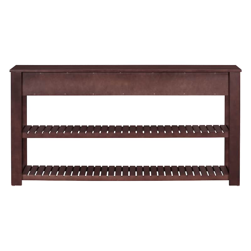 Stylish Entryway Console Table with 4 Drawers and 2 Shelves, Suitable for Entryways, Living Rooms.
