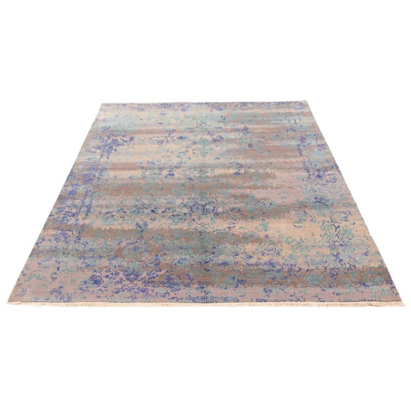 ECARPETGALLERY Hand-knotted Heritage Taupe Silk, Wool Rug - 8'0 x 10'0