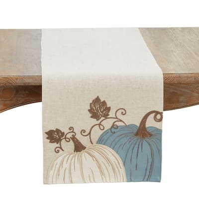 Linen Blend Pumpkins Table Runner - 16"x70"