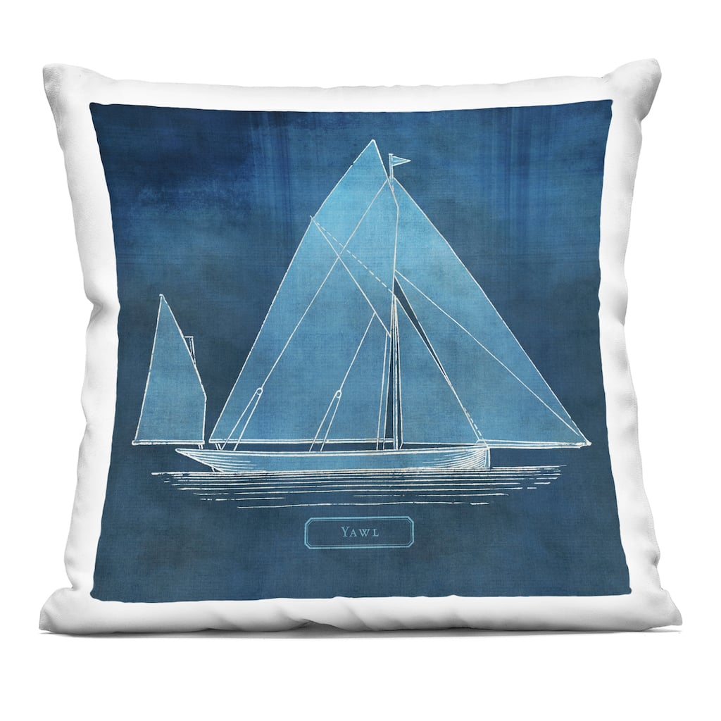 Stupell Maritime Yawl Sailboat Decorative Printed Throw Pillow Design by Susan Arnot