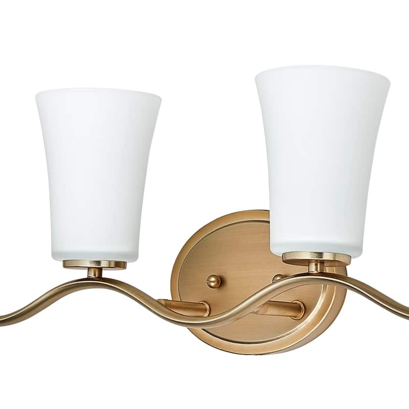 4 Lt Mount Bathroom light with white glass and gold finish