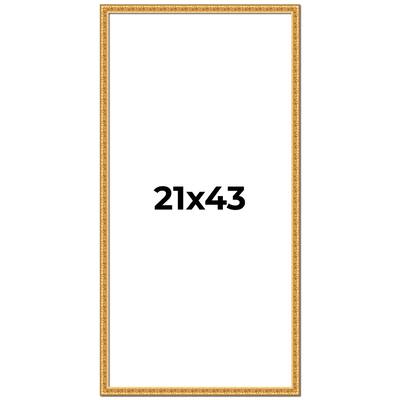 21x43 Frame Gold Real Wood Picture Frame Width 1 inches | Interior