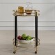 preview thumbnail 4 of 3, Uttermost 24198 Dolly 22" Wide Iron and Tempered Glass Bar Cart with