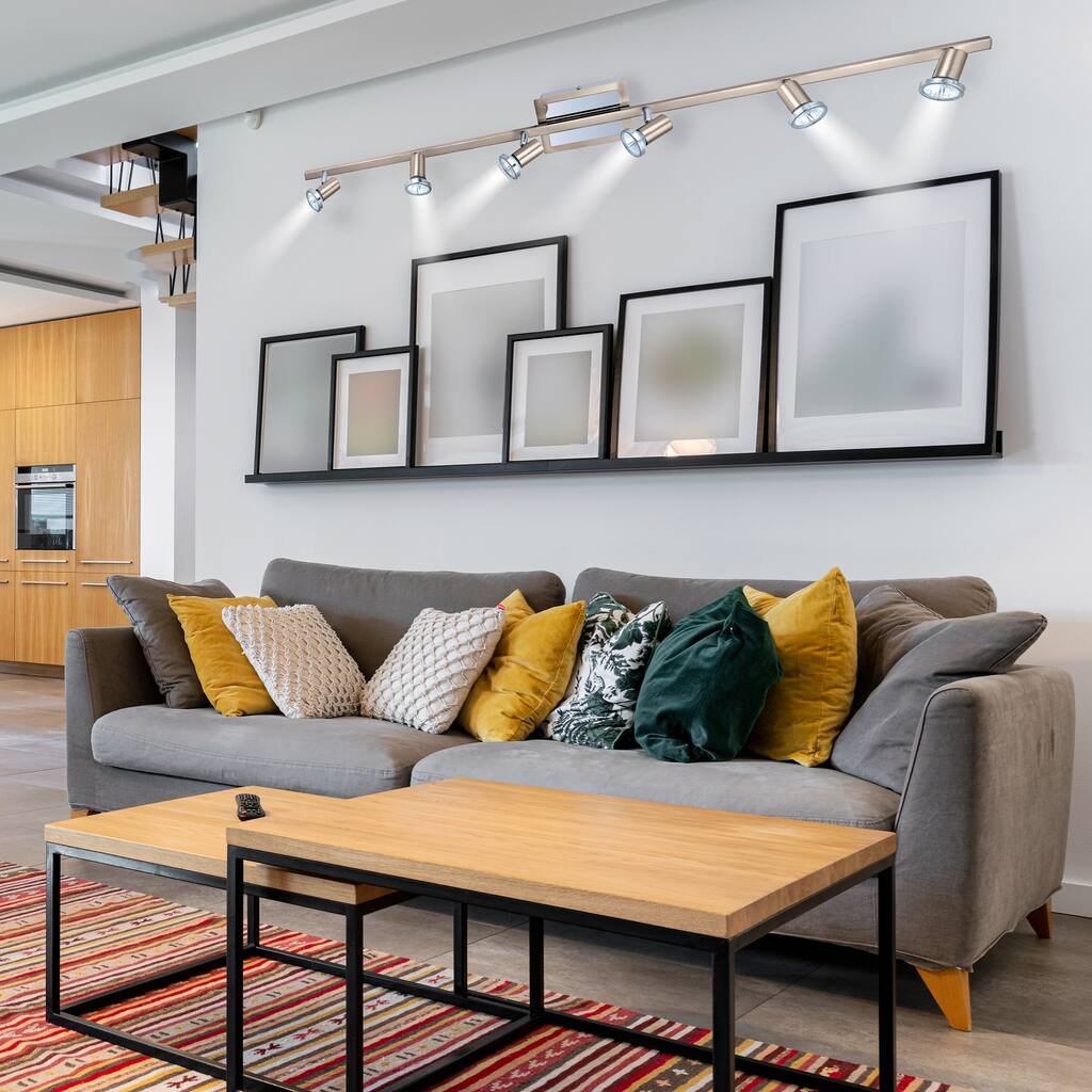 Rotello 6-light Matte Nickel and Chrome Track Light