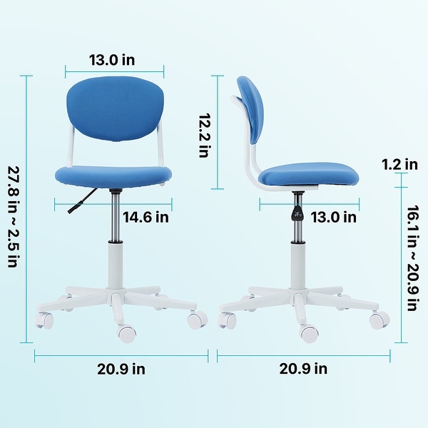 Liam Contemporary Celtic Blue Adjustable Youth Swivel Desk Chair