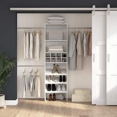 Carina Closet 24W Organizer with Shoe Shelves, Rods, Cubbies by Bestar