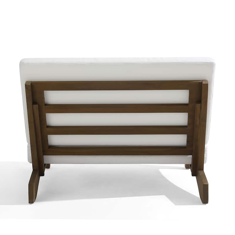 Outdoor Furniture Teak Wood Armless Loveseat Sofa With Cushion