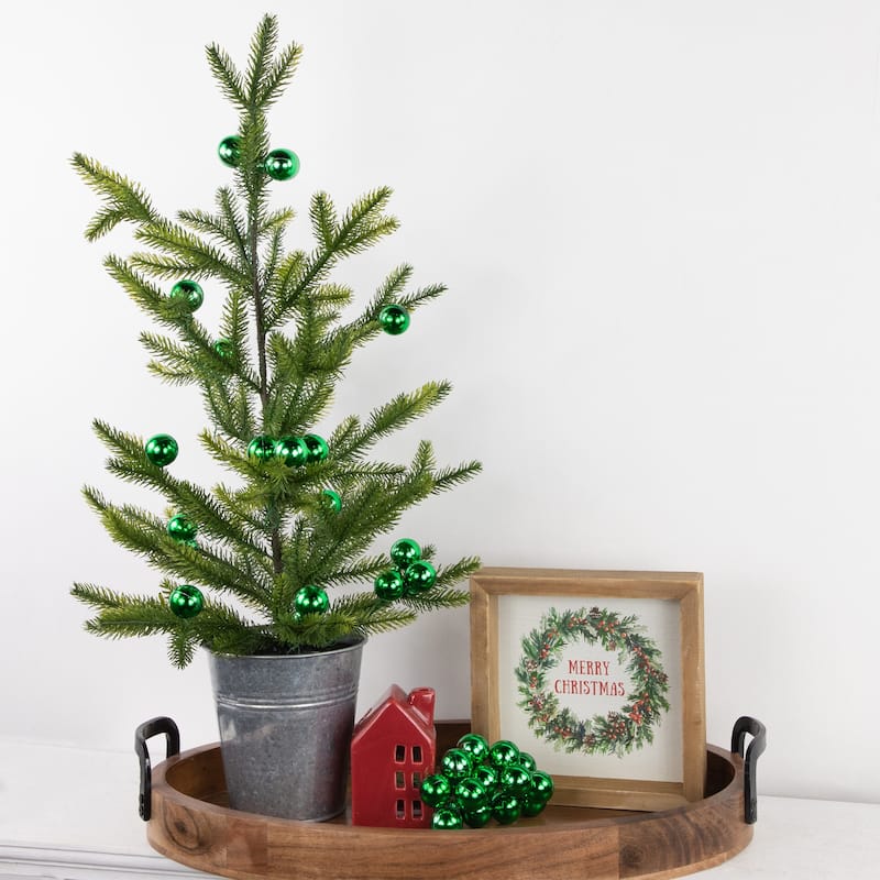 Shatterproof Ball Ornament Christmas Pick - 6.75" - Green