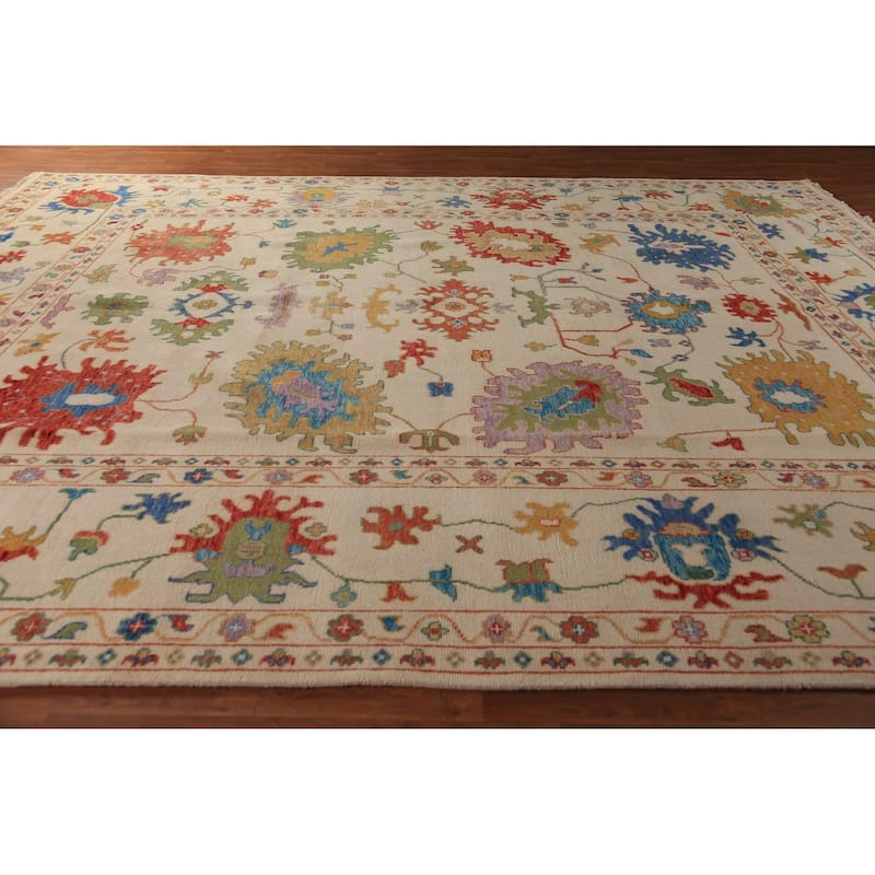 All-Over Floral Oushak Oriental Large Area Rug Handmade Wool Carpet - 11'10" x 14'9"