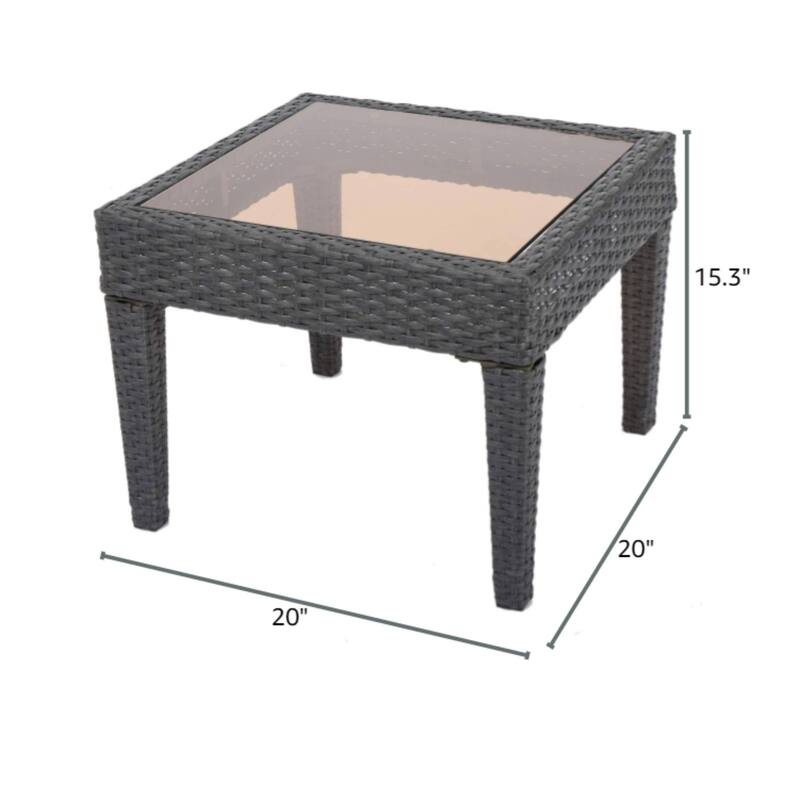 Outdoor Antibes Wicker Side table,Accent table,Brown Multi