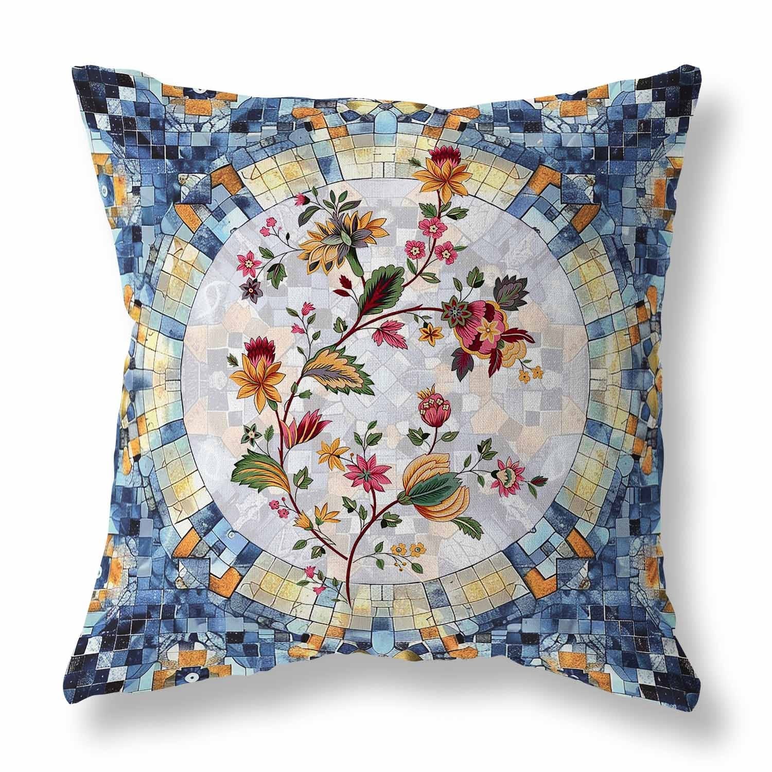 Botanical Mosaic Indoor/Outdoor Pillow 16x16