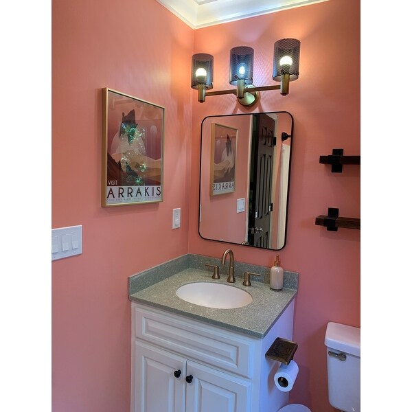 Dax 3-light Aged Brass/Black Bath/Vanity Fixture - Overstock ...