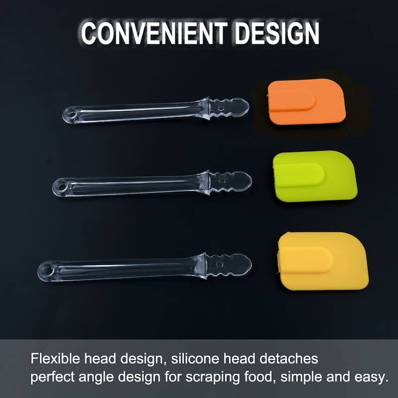 3pcs Flexible Silicone Spatula Set Heat Resistant Non Stick - 7.3" x 1.7"(L*W)