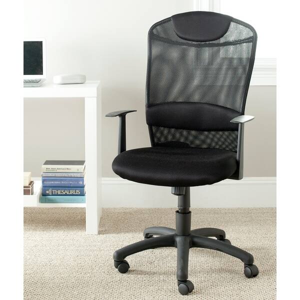 slide 2 of 5, Safavieh Shane Black Desk Chair - 24.4" x 21.9" x 42.1"