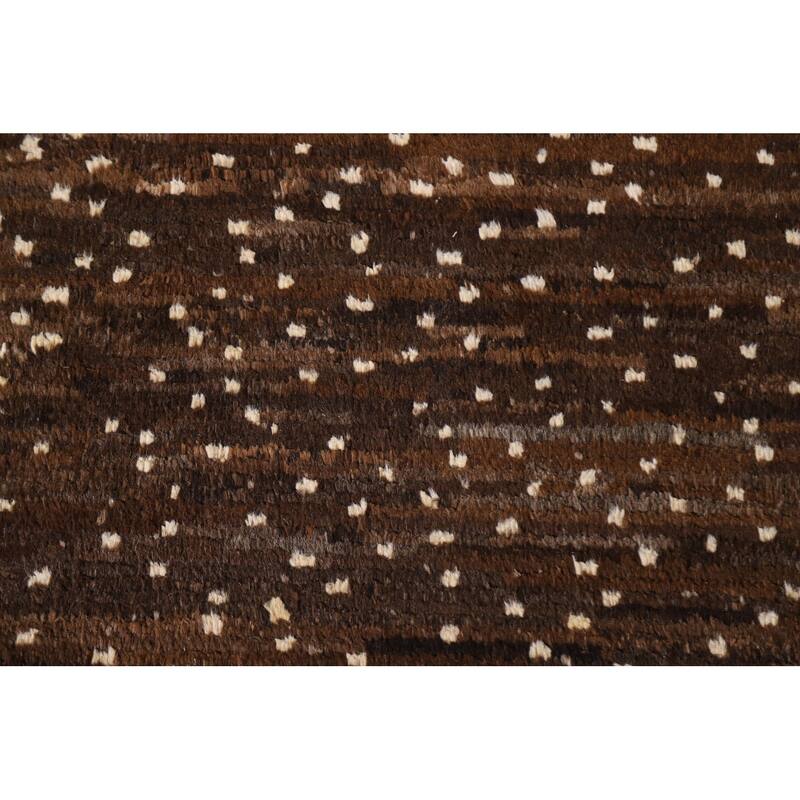 Hand Knotted Oriental 100% Wool Carpet Tribal Tribal Brown Moroccan Area Rug - 7' 10'' X 5' 7''