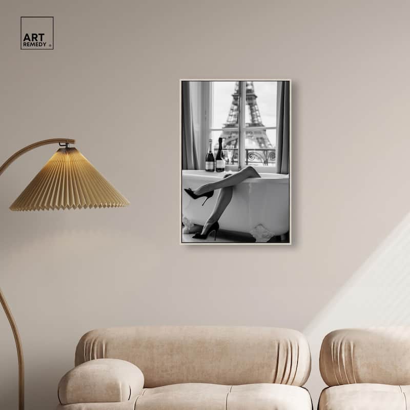 Bathtub Sit Back Glam Canvas by Art Remedy