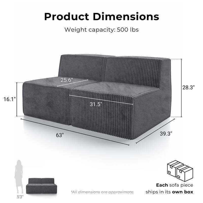 Furniture of America Navir Modern 5-Piece Chenille Foam Modular Sofa and Loveseat Set
