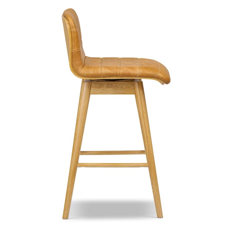 Poly & Bark Bassano Genuine Leather Swivel Counter Stool