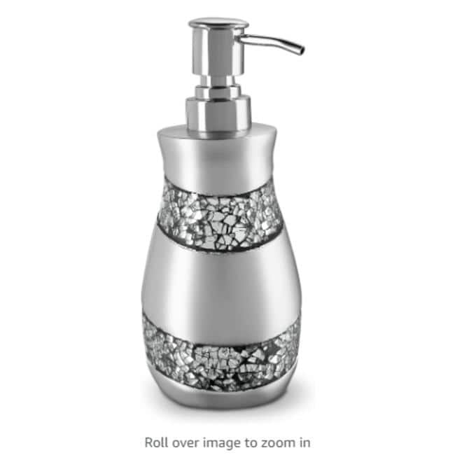 Creative Scents Silver Mosaic Hand Soap Dispenser - Gray - Silver /Gray
