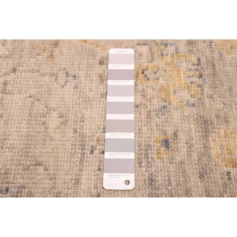 ECARPETGALLERY Hand-knotted Modern Oushak Light Grey Wool Rug - 7'10 x 9'7