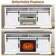 preview thumbnail 8 of 37, 68" Farmhouse Sliding Barn Door Fireplace TV Stands Console Table with 23" Electric Fireplace