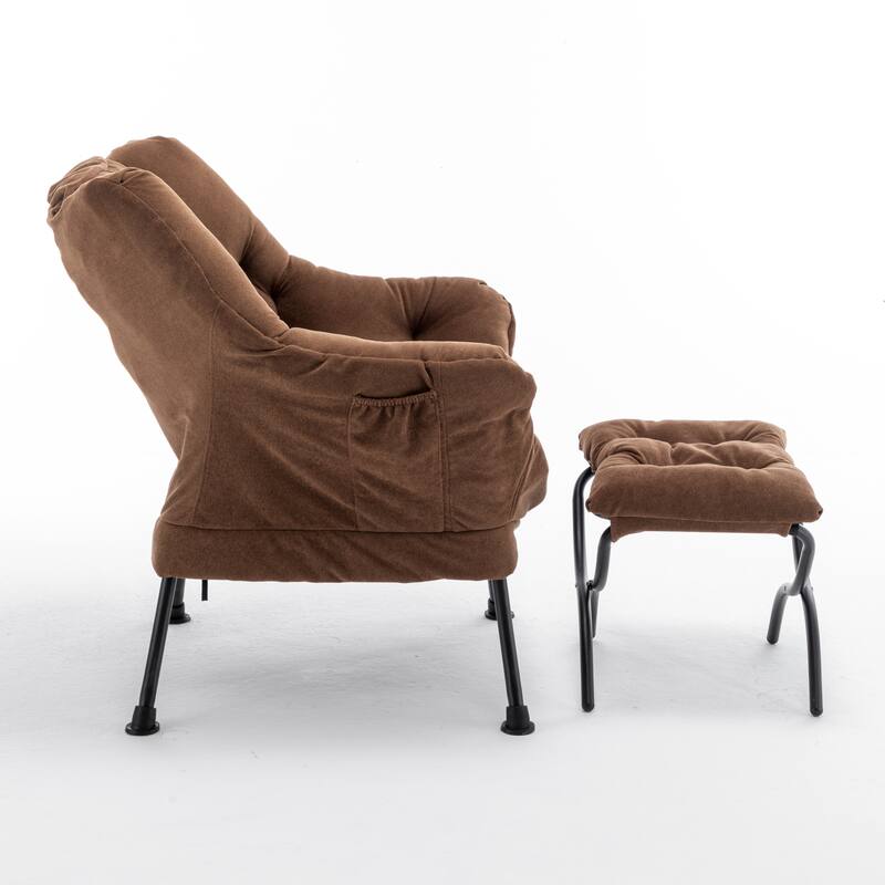 Accent Recliner Chair with Ottoman - Comfortable Upholstered Lounge Chair with Footrest, Ideal for Living Room, Bedroom