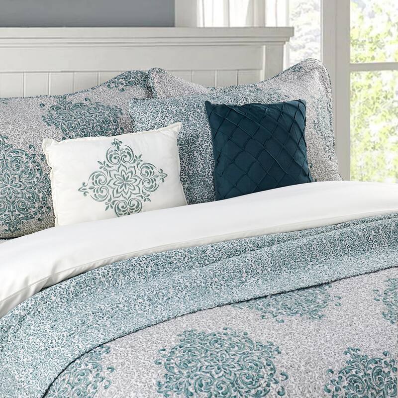 Serenta 6-piece Chelsea Printed Microfiber Quilts Coverlet Set