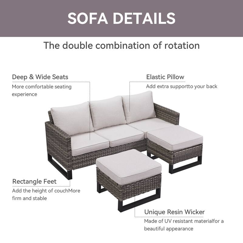 5 Piece Patio Sofa Chair Furniture Set