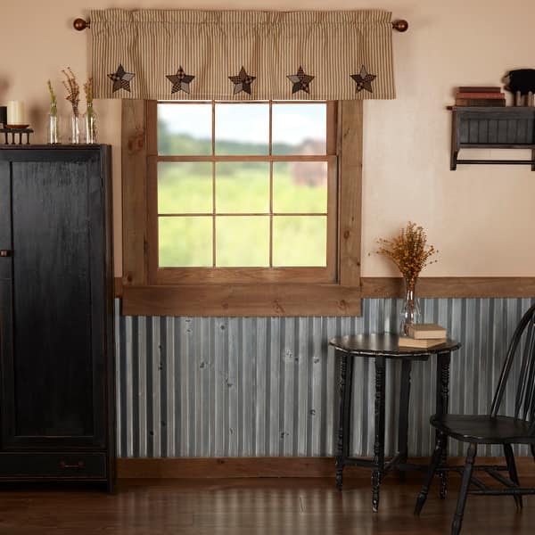 slide 2 of 5, Farmhouse Star Applique Valance 16x60