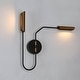 preview thumbnail 7 of 7, 2-Light Mid-Century Modern Gold LED Wall Sconce Lighting for Living Room - 20 x 3 x 19.3