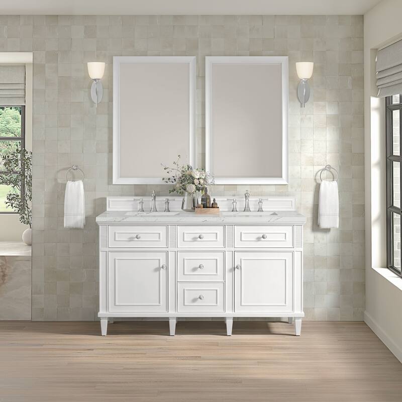 James Martin Vanities 424-V60D-FENC Lorelai 60" Free Standing Double