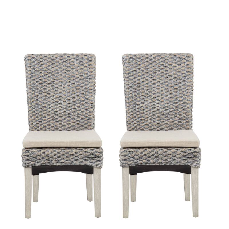 Elodie Seagrass Dining Chair with Seat Cushion-Set of 2